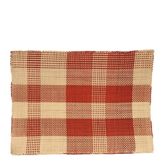 Iraca placemat, rectangle / red natural