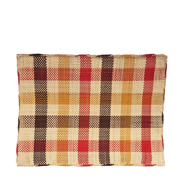 Iraca placemat, rectangle / yellow red brown