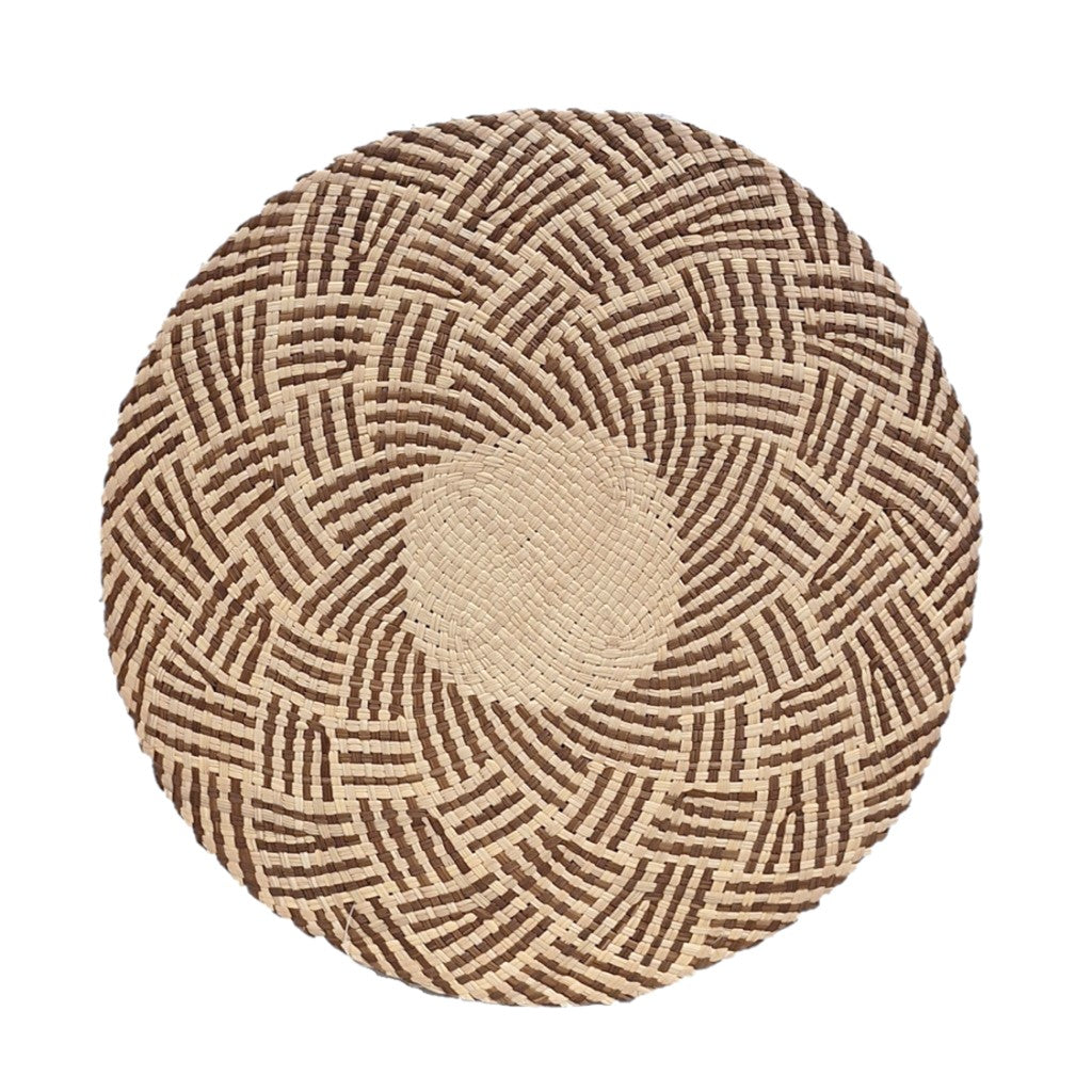 Iraca placemat, round / brown natural