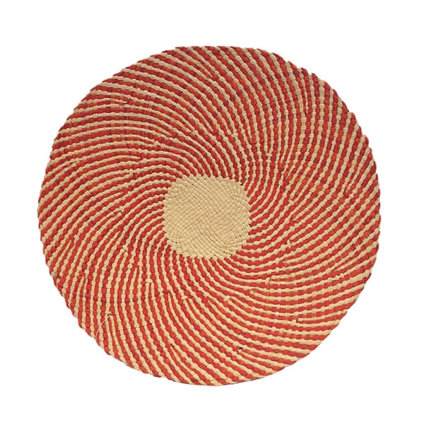 Iraca placemat, round / orange natural