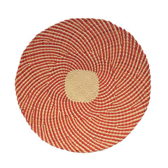 Iraca placemat, round / orange natural