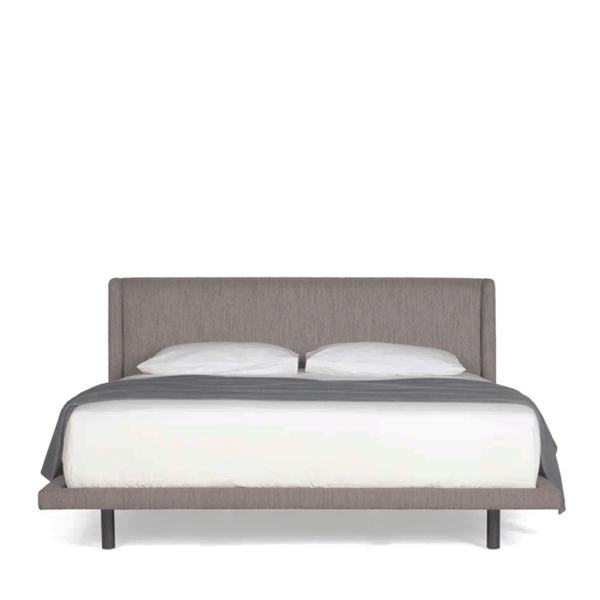 Gray upholstered king bed 