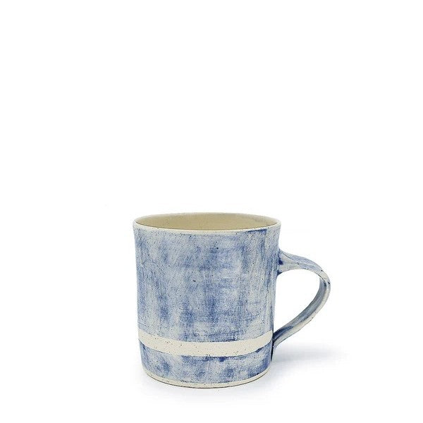 Large straight mug, blue