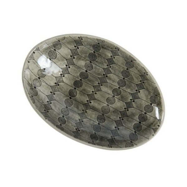 Large Etosha Dish Black with decorative pattern, by Wonki Ware