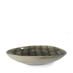 Large Etosha Dish Black with decorative pattern, by Wonki Ware