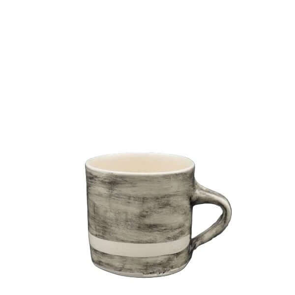 Large Straight Mug Black with a white stripe by Wonki Ware 