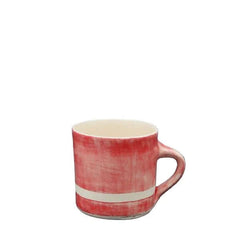 Large Straight Mug Pimento with a white stripe by Wonki Ware 