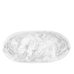 Large Oval Tray Resin White Marble. Food-safe, handcrafted & unique. Perfect for serving cold dish, entertaining, jewellery or home décor. 