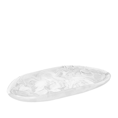 Large Oval Tray Resin White Marble. Food-safe, handcrafted & unique. Perfect for serving cold dish, entertaining, jewellery or home décor. 