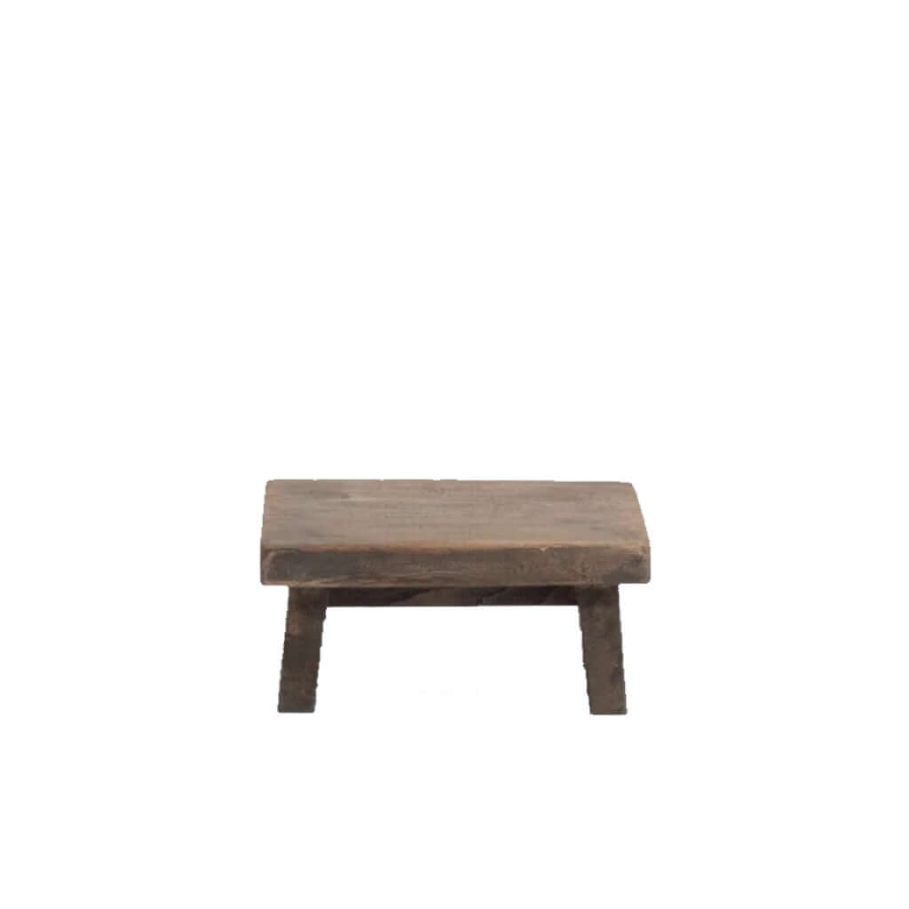 Small and low wooden Little Stool made of teak