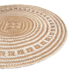 Mawisa Round Placemat White Natural handmade in colombia