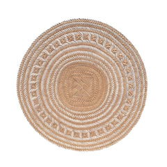 Mawisa Round Placemat White Natural handmade in colombia