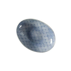 Medium Etosha Dish Blue with decorative pattern, by Wonki Ware