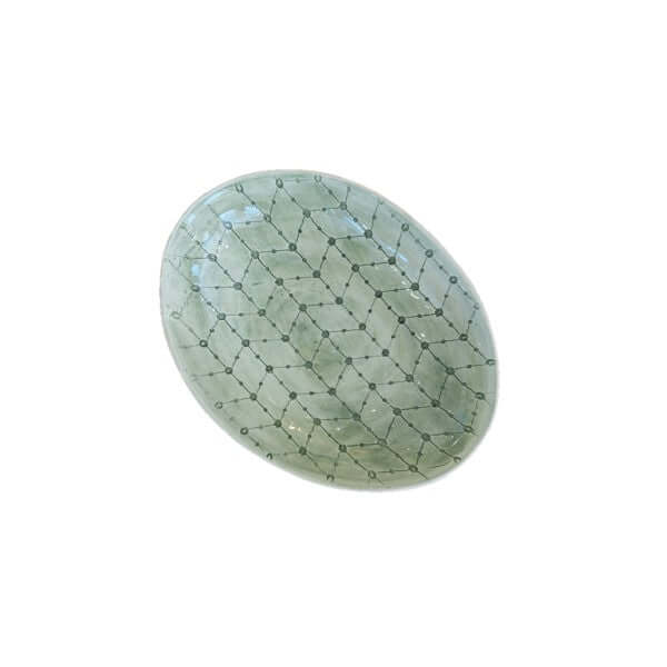 Medium Etosha Dish Dark Green with decorative pattern, by Wonki Ware