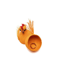 Handmade Mini Chicken Basket Orange, made in Colombia