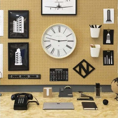 Newgate Mr Architect Wall Clock Large on a workshop