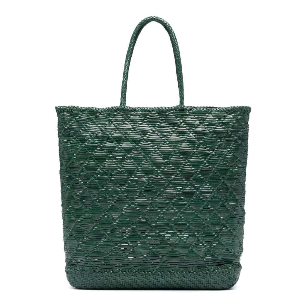 Dragon Diffusion NS Corso Forest woven leather tote bag with a cross-weave design