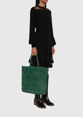 Dragon Diffusion NS Corso Forest woven leather tote bag with a cross-weave design