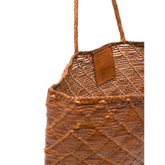 Dragon Diffusion NS Corso Tan woven leather tote bag with a cross-weave design