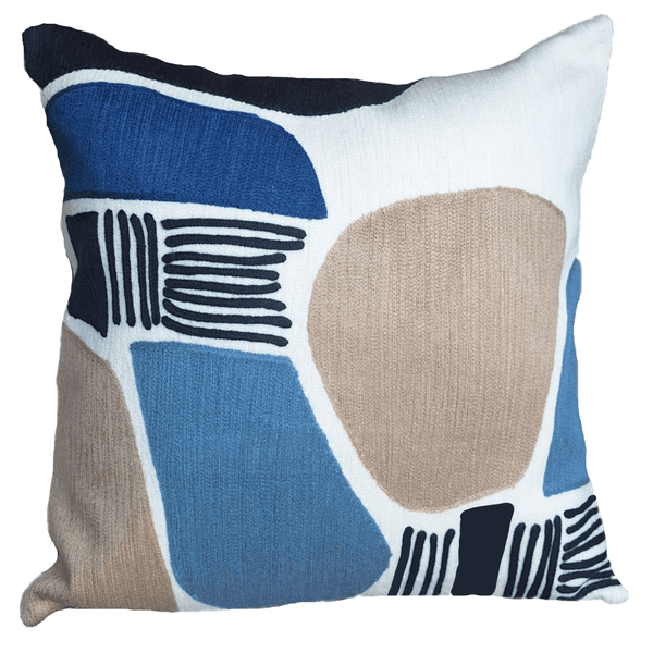 Neptu Embroidered Cushion showcasing vibrant colors and intricate stitching details.