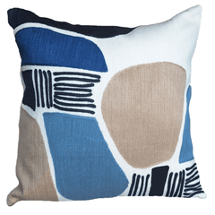 Neptu Embroidered Cushion showcasing vibrant colors and intricate stitching details.