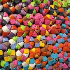 close-up of Dragon Diffusion Octo Multi multicolored geometric-patterned handbag with a handle.