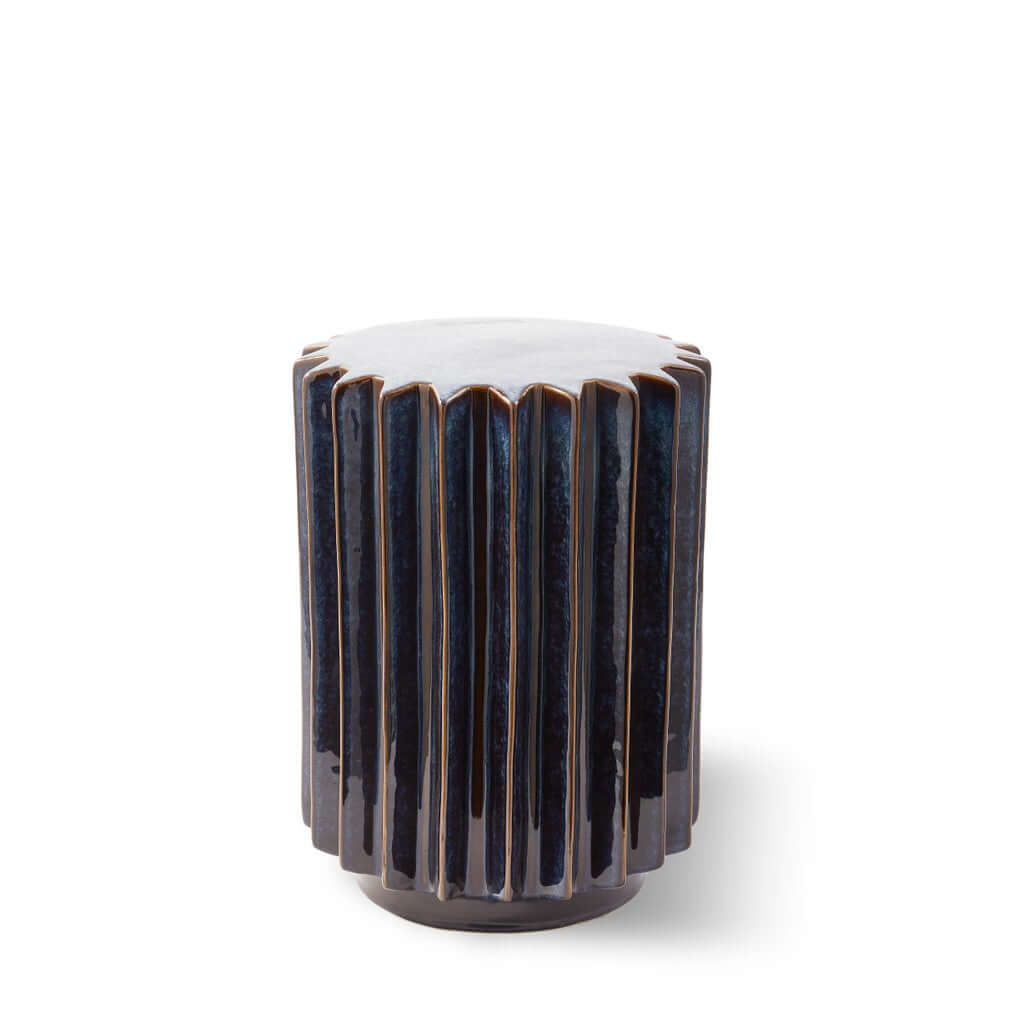 Okra Side Table with ribbed design, by Pols Potten