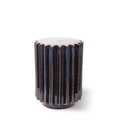 Okra Side Table with ribbed design, by Pols Potten