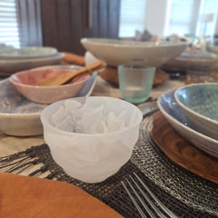 Olive Bowl Resin White Marble. Food-safe, handcrafted & unique. Perfect for snacks, dips or home decor.