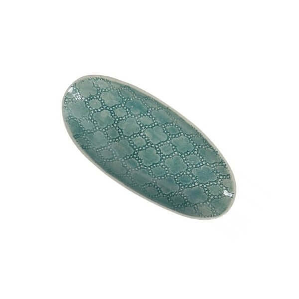 Pebble Olive Dish Marine with decorative patterns, by Wonki Ware