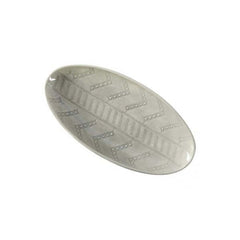 Pebble Olive Dish Warm Grey with decorative patterns, by Wonki Ware