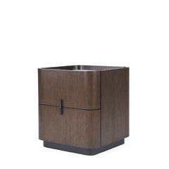 Pio Nightstand with a glass top and two drawers