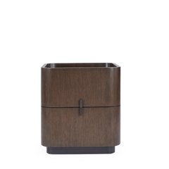 Pio Nightstand with a glass top and two drawers