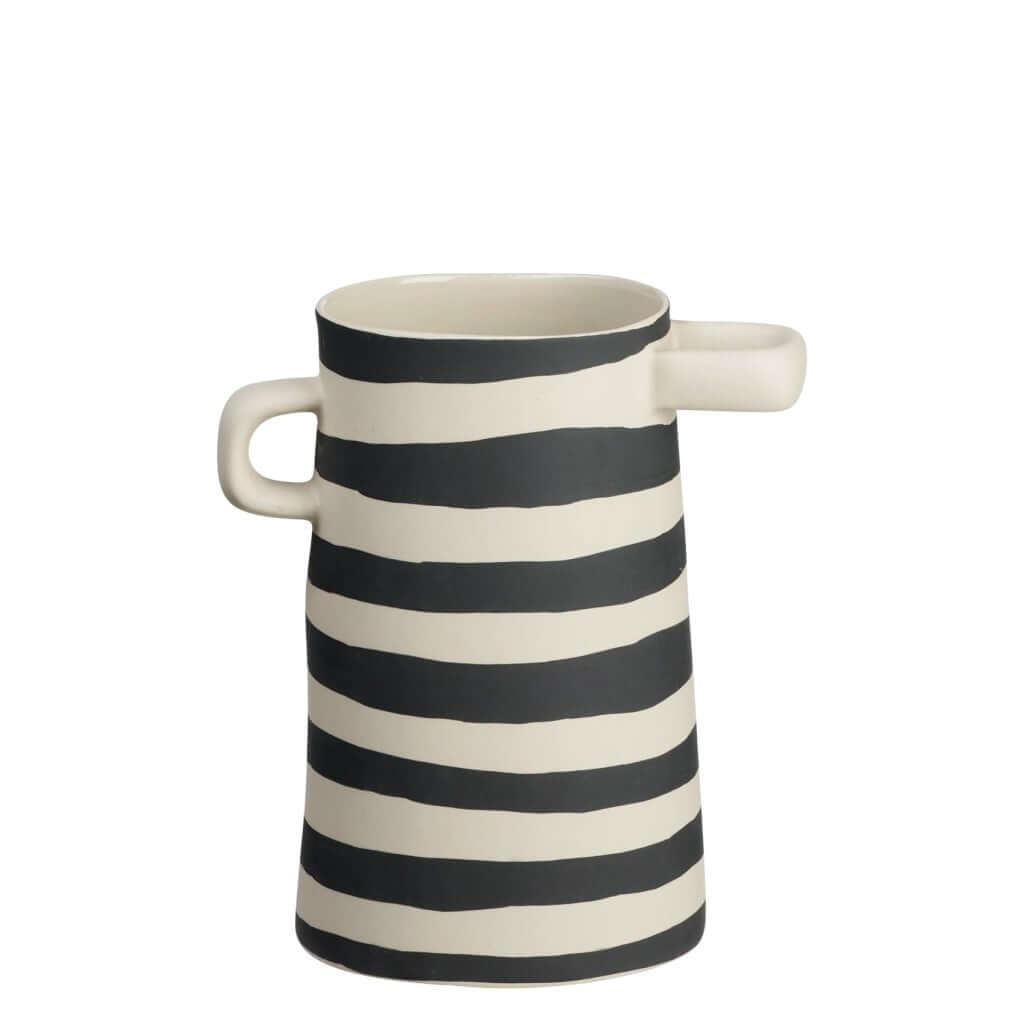 Rayu Vase 17cm Striped with an asymmetrical form and a matte finish, by ASA selection