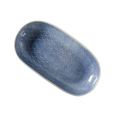 Oval rice dish, blue