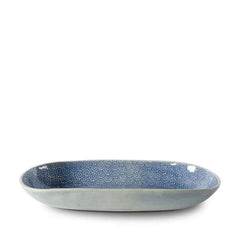 Oval Rice Dish Blue with decorative patterns by Wonki Ware