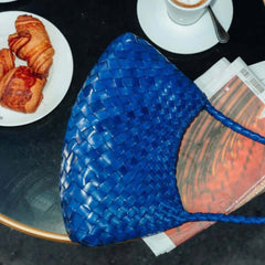 Dragon Diffusion Rosanna Navy woven leather handbag