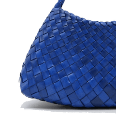 Dragon Diffusion Rosanna Navy woven leather handbag close up
