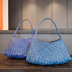 Dragon Diffusion Rosanna Navy and Ocean woven leather handbags