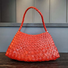 Dragon Diffusion Rosanna Poppy Red woven leather handbag 