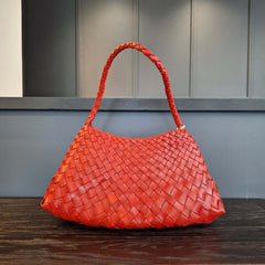 Dragon Diffusion Rosanna Poppy Red woven leather handbag 