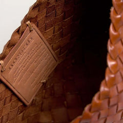 Dragon Diffusion Rosanna Tan woven leather handbag Close up