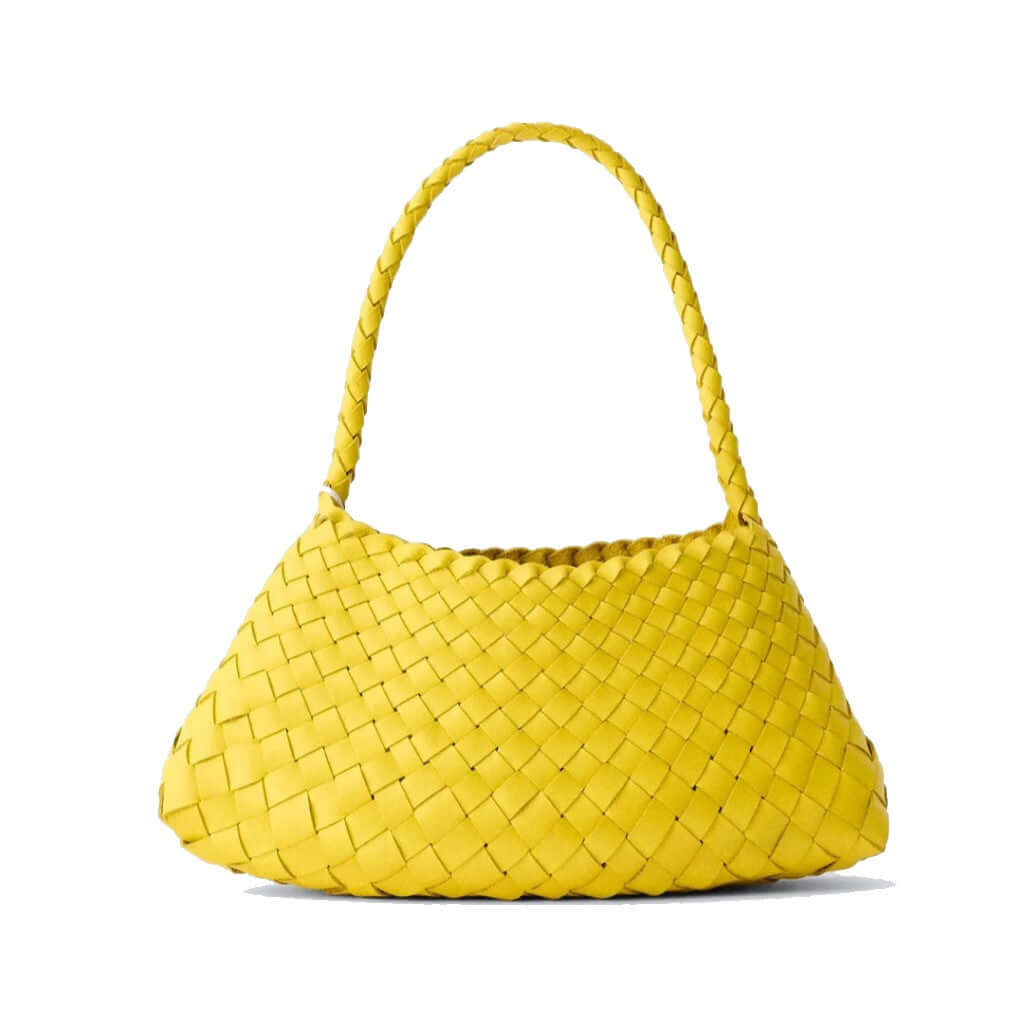 Dragon Diffusion Rosanna Yellow leather woven handbag