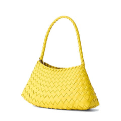 Dragon Diffusion Rosanna Yellow leather woven handbag