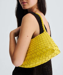 Dragon Diffusion Rosanna Yellow leather woven handbag
