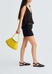 Dragon Diffusion Rosanna Yellow leather woven handbag