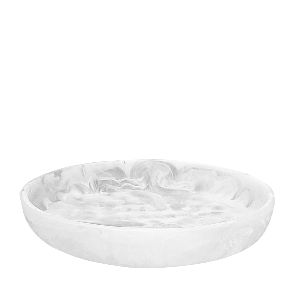 Round Bowl Resin White Marble. Food-safe, handcrafted & unique. Perfect for serving cold dish, styling, jewellery or home décor. 