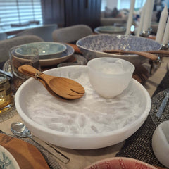 Round Bowl Resin White Marble. Food-safe, handcrafted & unique. Perfect for serving cold dish, styling, jewellery or home décor. 