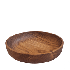 Handcrafted Salad Bowl Large Teak with a wide, shallow form and striking natural grain. A beautiful and functional piece for everyday dining and home styling.