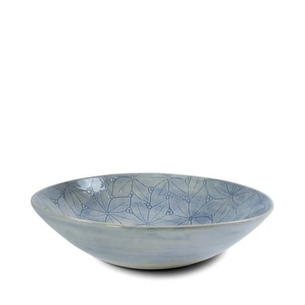 Medium Salad Bowl Blue with decorative pattern, by Wonki Ware